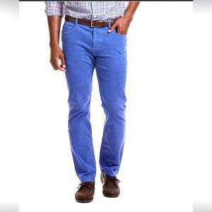 Vineyard Vines Corduroy Chino Pants Royal Blue Slim Fit Breaker Stretch Casual
